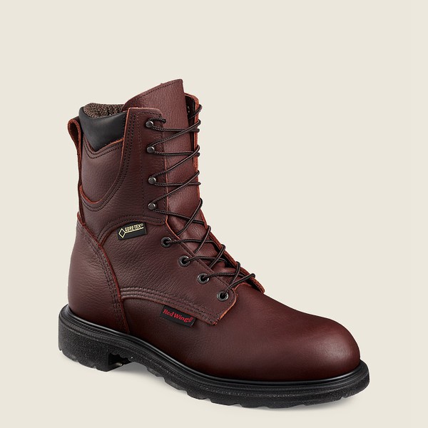 Red Wing Mens Supersole® 2.0 - 8-inch Insulated Waterproof Soft Toe - Work Boots Burgundy - 0897AMET